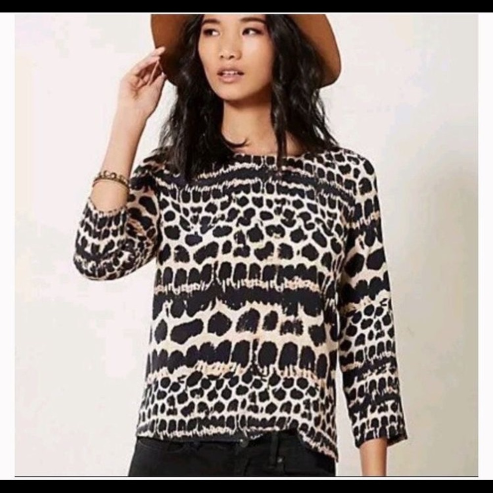 Anthropologie Maeve cheetah print top